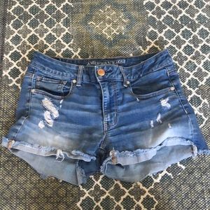 Midi ripped Jean Shorts